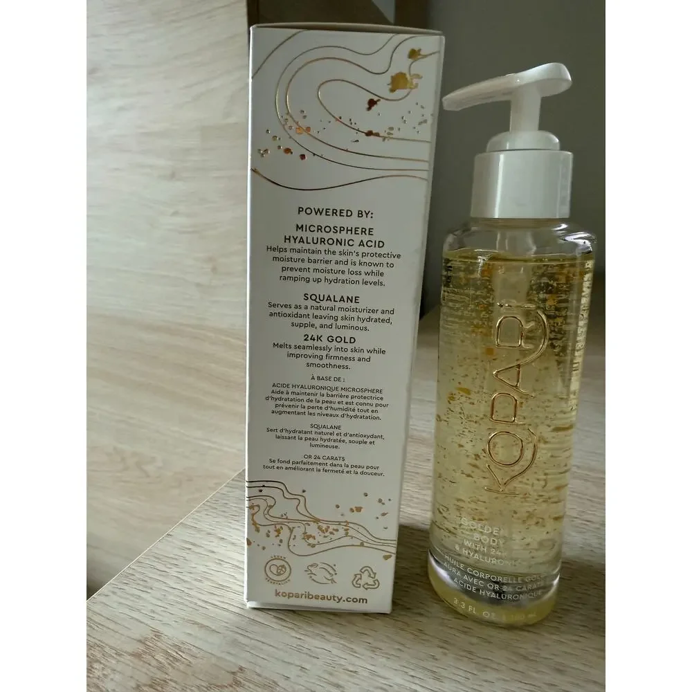 $42 Kopari Golden Aura Body Oil 24K Gold Hyaluronic Acid 3.3 oz